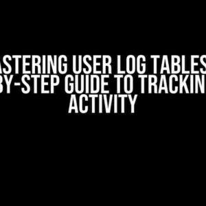 Mastering User Log Tables: A Step-by-Step Guide to Tracking User Activity